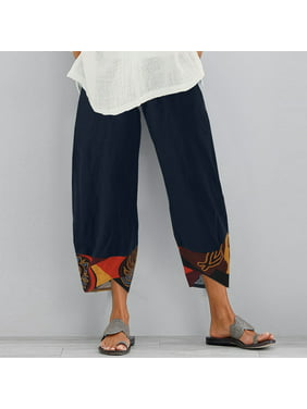 ZANZEA Women Casual Elastic High Waist Trousers Pull-On Plain Basic Cotton Pants